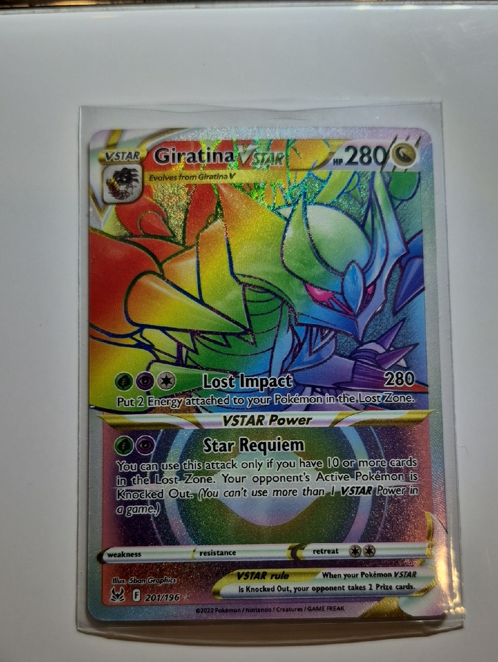 Giratina VSTAR Rainbow Holographic Pokémon Trading Card - Multicolor